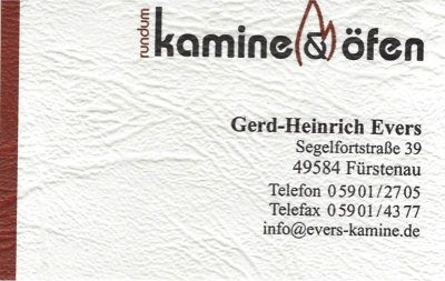 Infohaus Badbergen - Visitenkarte Kamine & Öfen Gerd-Heinrich Evers